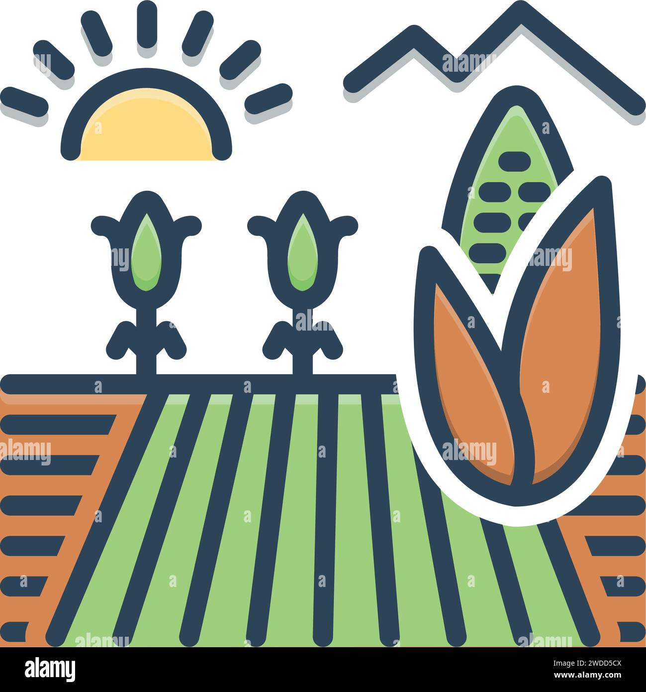 Icône pour champ de maïs, récolte Illustration de Vecteur