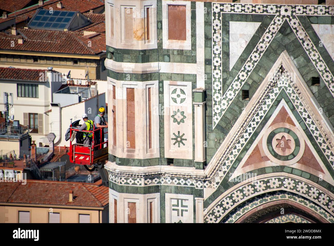 Entretien du clocher de Giotto - Florence - Italie Banque D'Images
