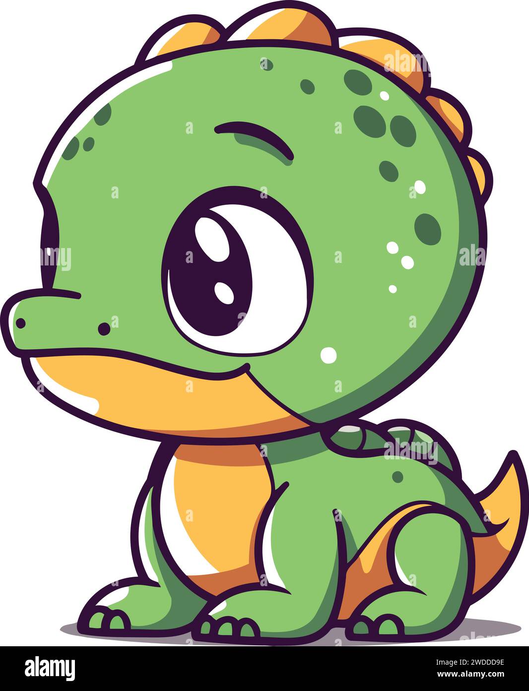 Mignon bébé crocodile. Illustration vectorielle de dessin animé. Isolé sur fond blanc. Illustration de Vecteur