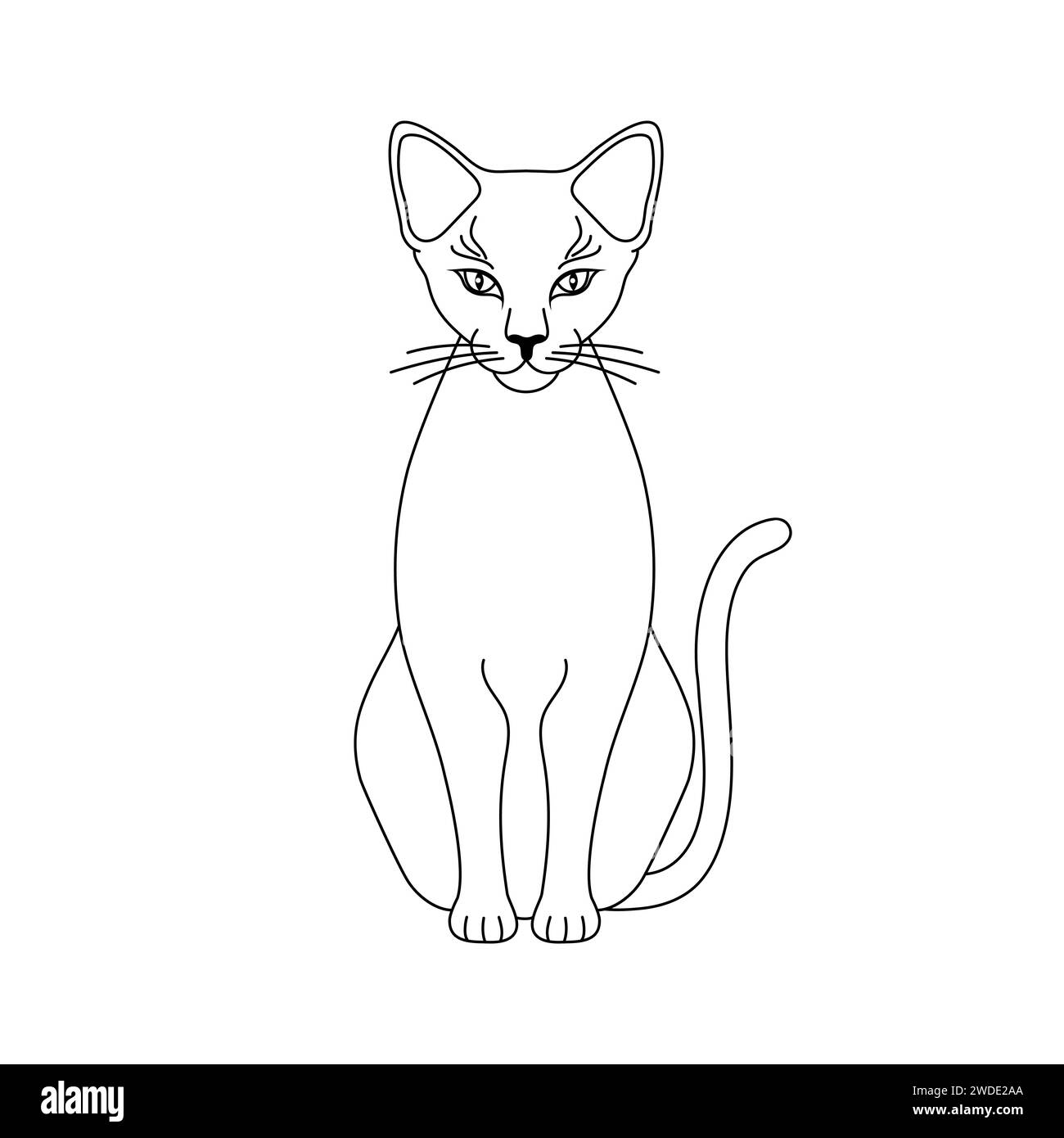 Chat dans un style linéaire Illustration de Vecteur