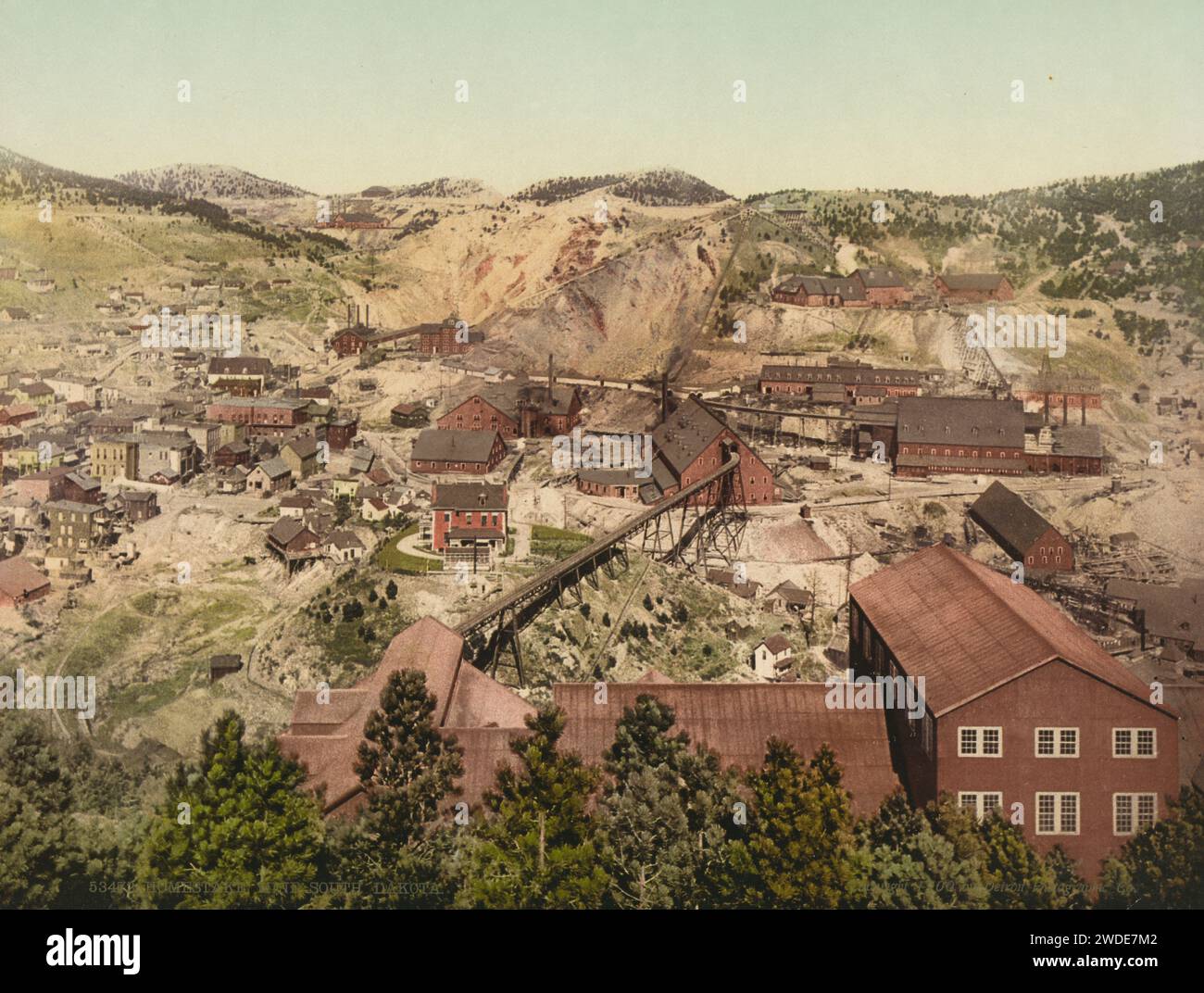 Homestake Mine, Lead, Lawrence County, Dakota du Sud 1900. Banque D'Images