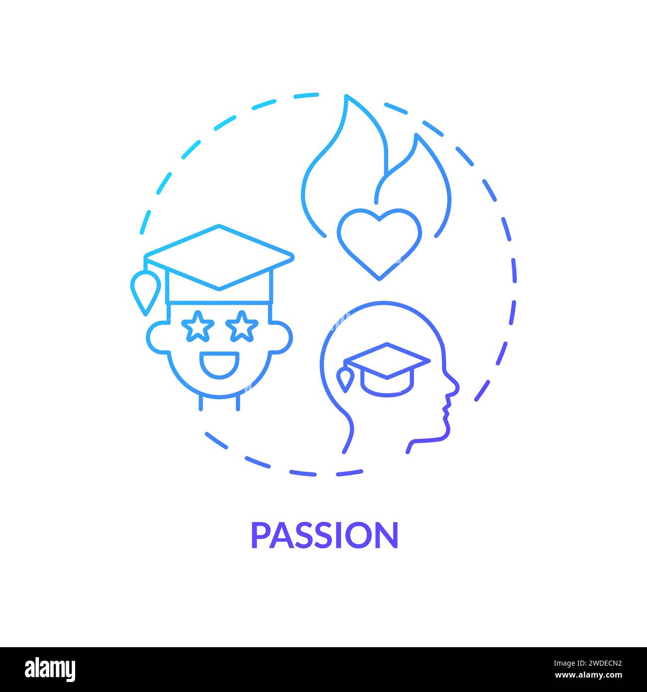 Concept d'icône de passion de gradient simple de ligne fine Illustration de Vecteur