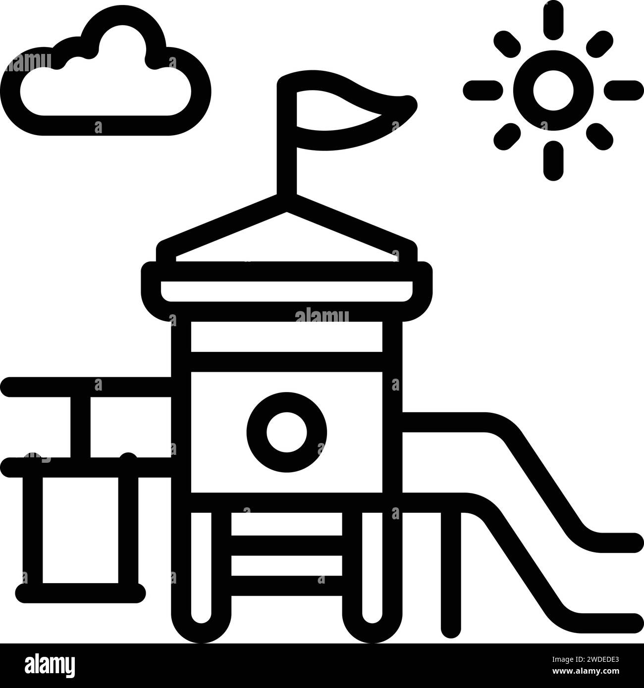 Icône pour terrain de jeu, terrain de jeu Illustration de Vecteur