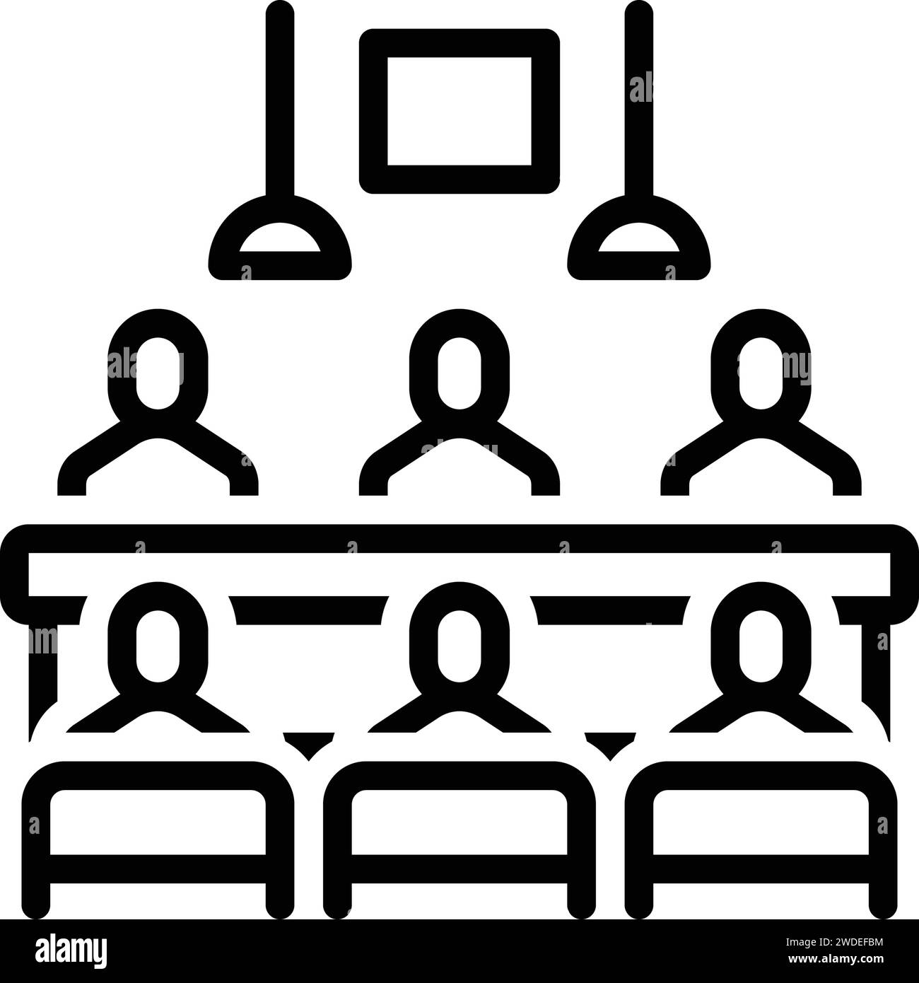 Icône pour réunion, assis Illustration de Vecteur