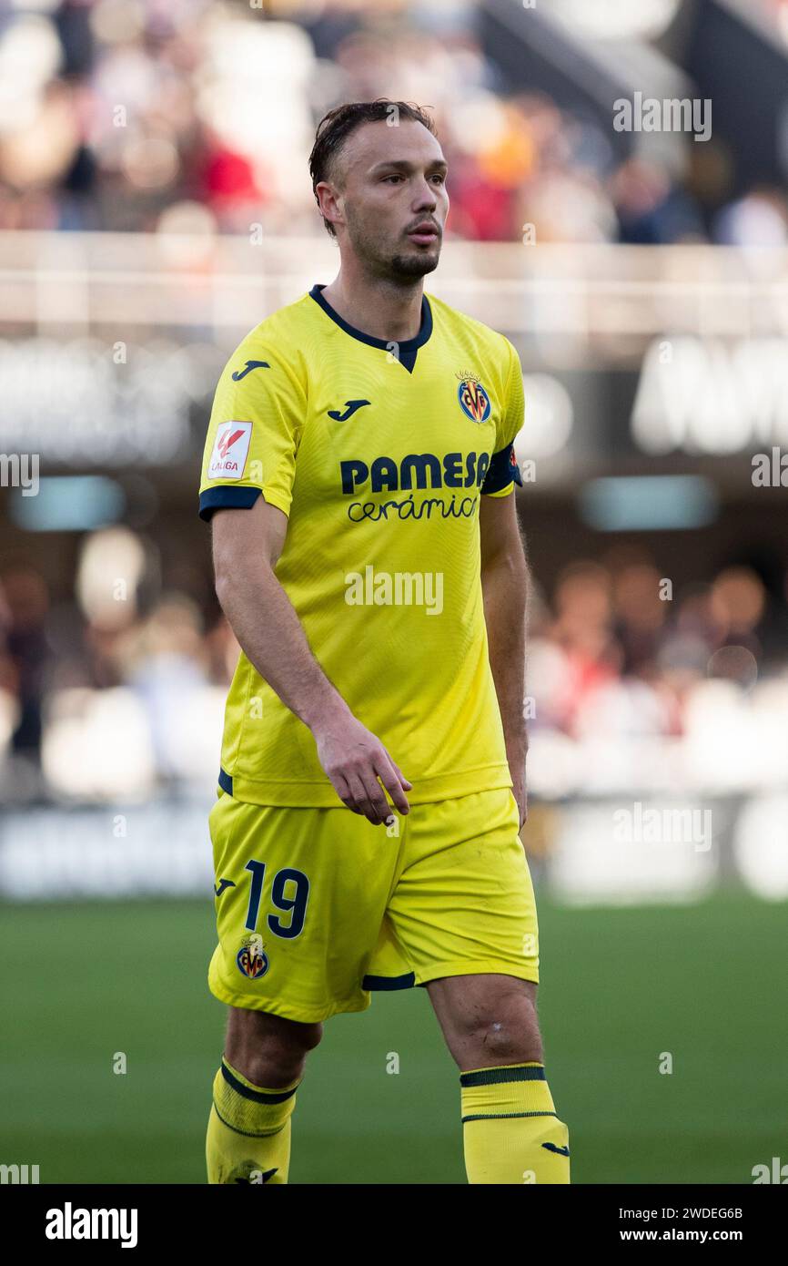 Pablo IÑIGUEZ DE HEREDIA LARRAZ joueur défenseur espagnol de Villarreal CF B, lors du match FC Cartagena vs Villarreal CF, ligue hypermotion, deuxième Banque D'Images