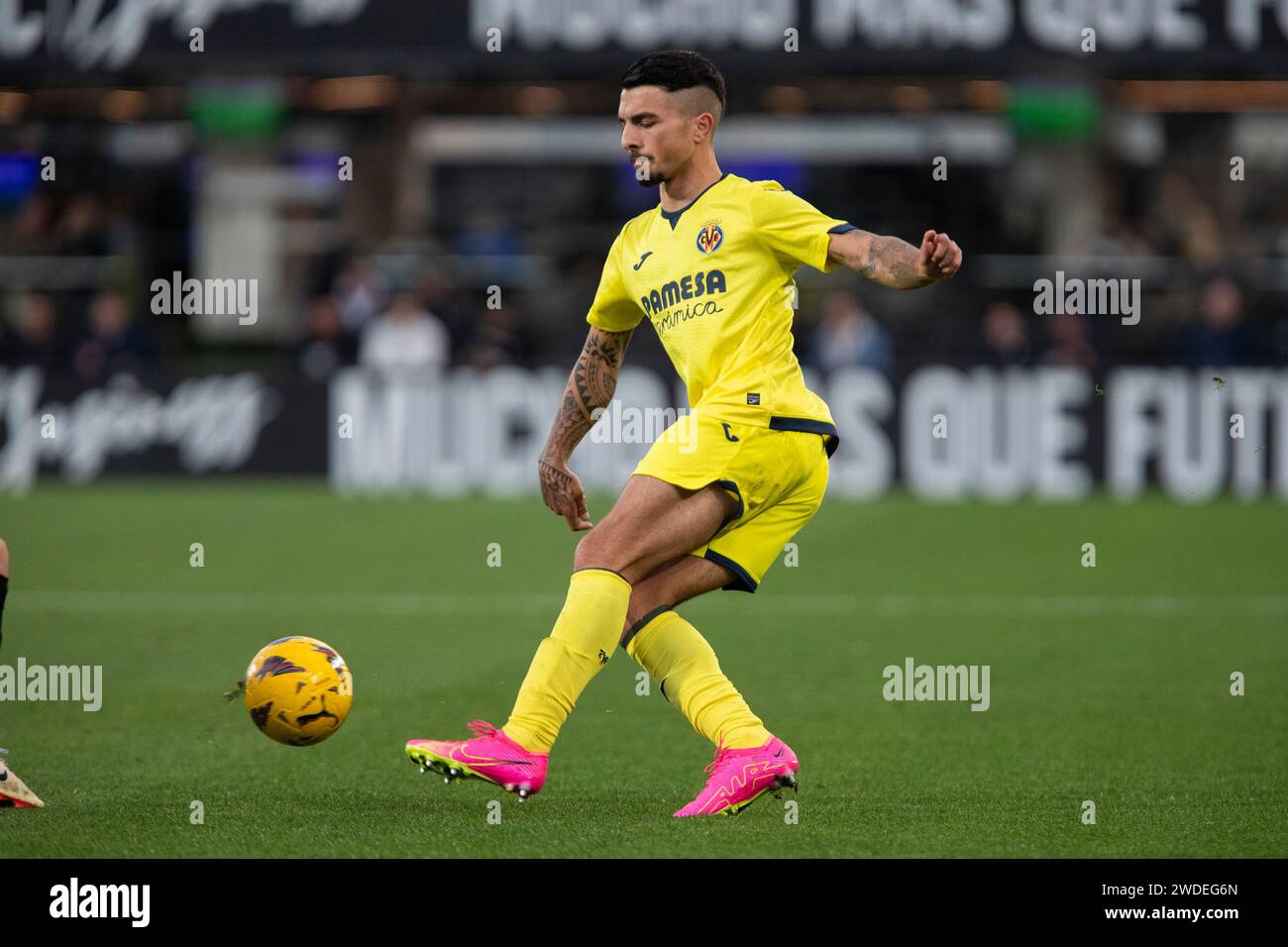 Daniel ESMORÍS TASENDE joueur défenseur espagnol de Villarreal CF B, pendant le match FC Cartagena vs Villarreal CF, ligue hypermotion, deuxième espagnol Banque D'Images