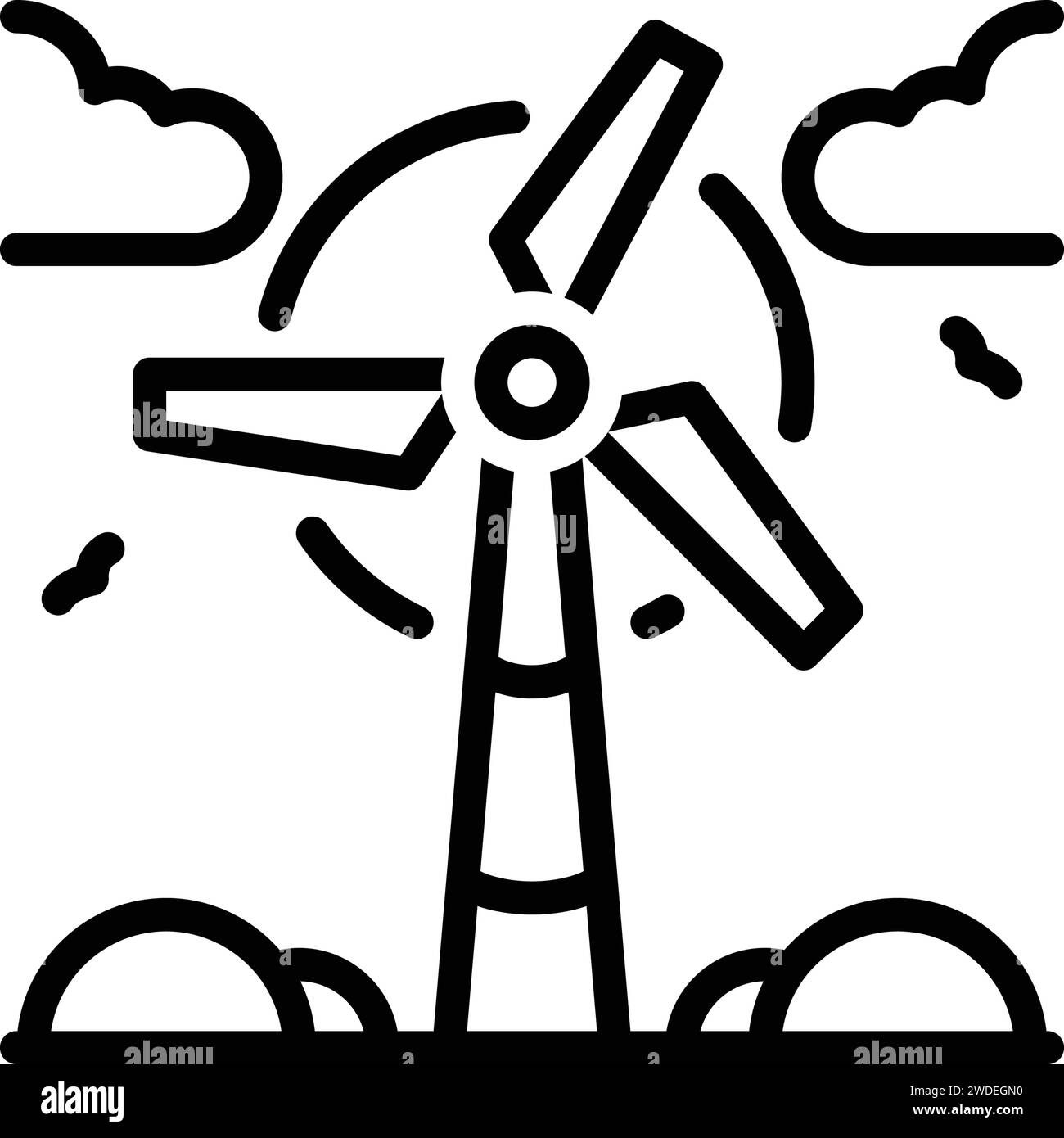 Icône pour l'énergie éolienne, vent Illustration de Vecteur