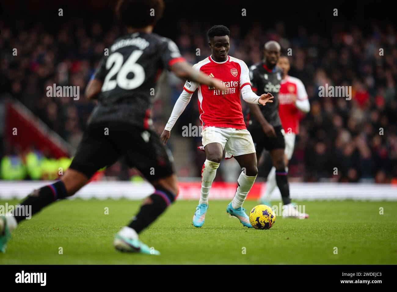 LONDRES, Royaume-Uni - 20 janvier 2024 : Bukayo Saka d'Arsenal en action lors du match de Premier League entre Arsenal FC et Crystal Palace FC à l'Emirates Stadium (crédit : Craig Mercer / Alamy Live News) Banque D'Images