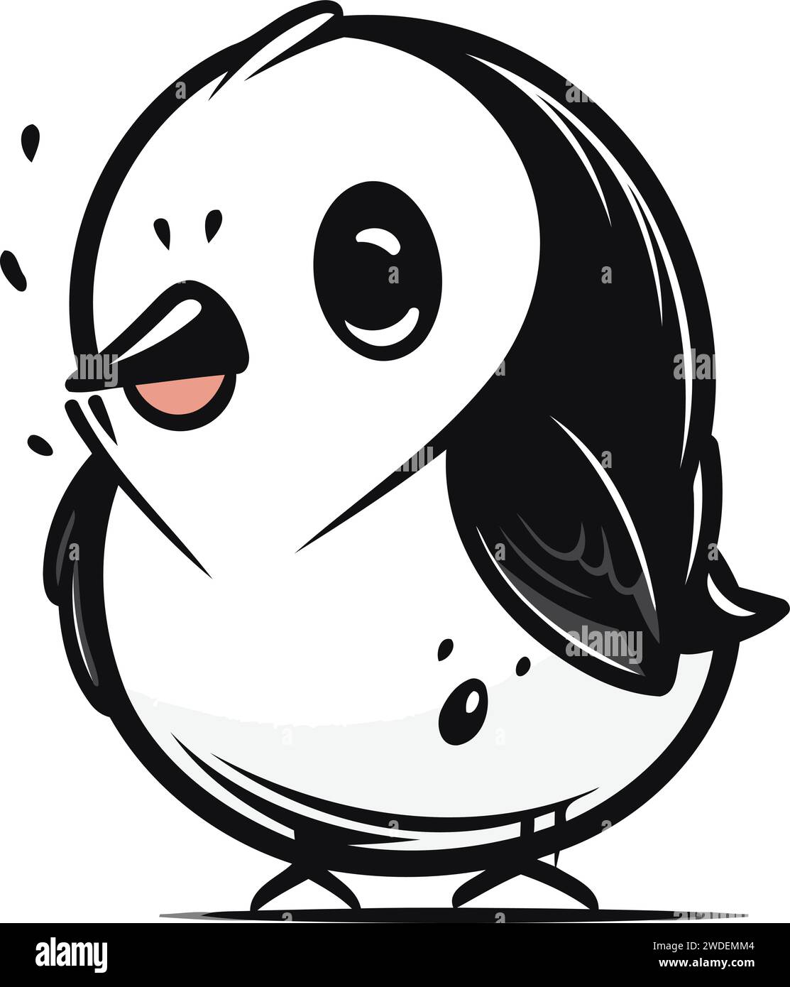 Mignon pingouin de dessin animé. Illustration vectorielle d'un oiseau drôle. Illustration de Vecteur