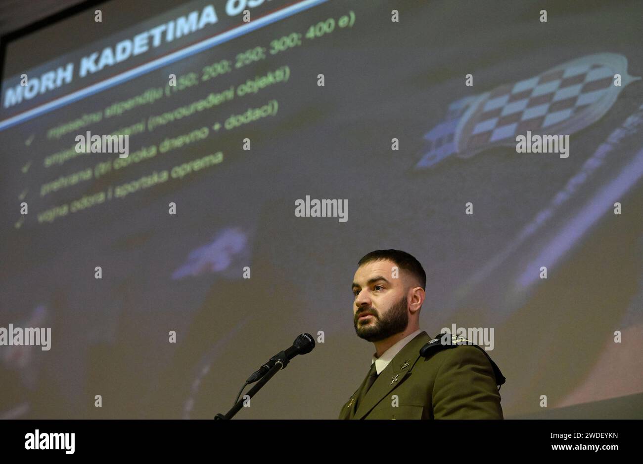 Zagreb, Croatie. 20 janvier 2024. Journée portes ouvertes de l'Académie militaire croate Dr. Franjo Tudjman, à Zagreb, Croatie, le 20 janvier 2024. Photo : Marko Lukinic/PIXSELL crédit : Pixsell/Alamy Live News Banque D'Images