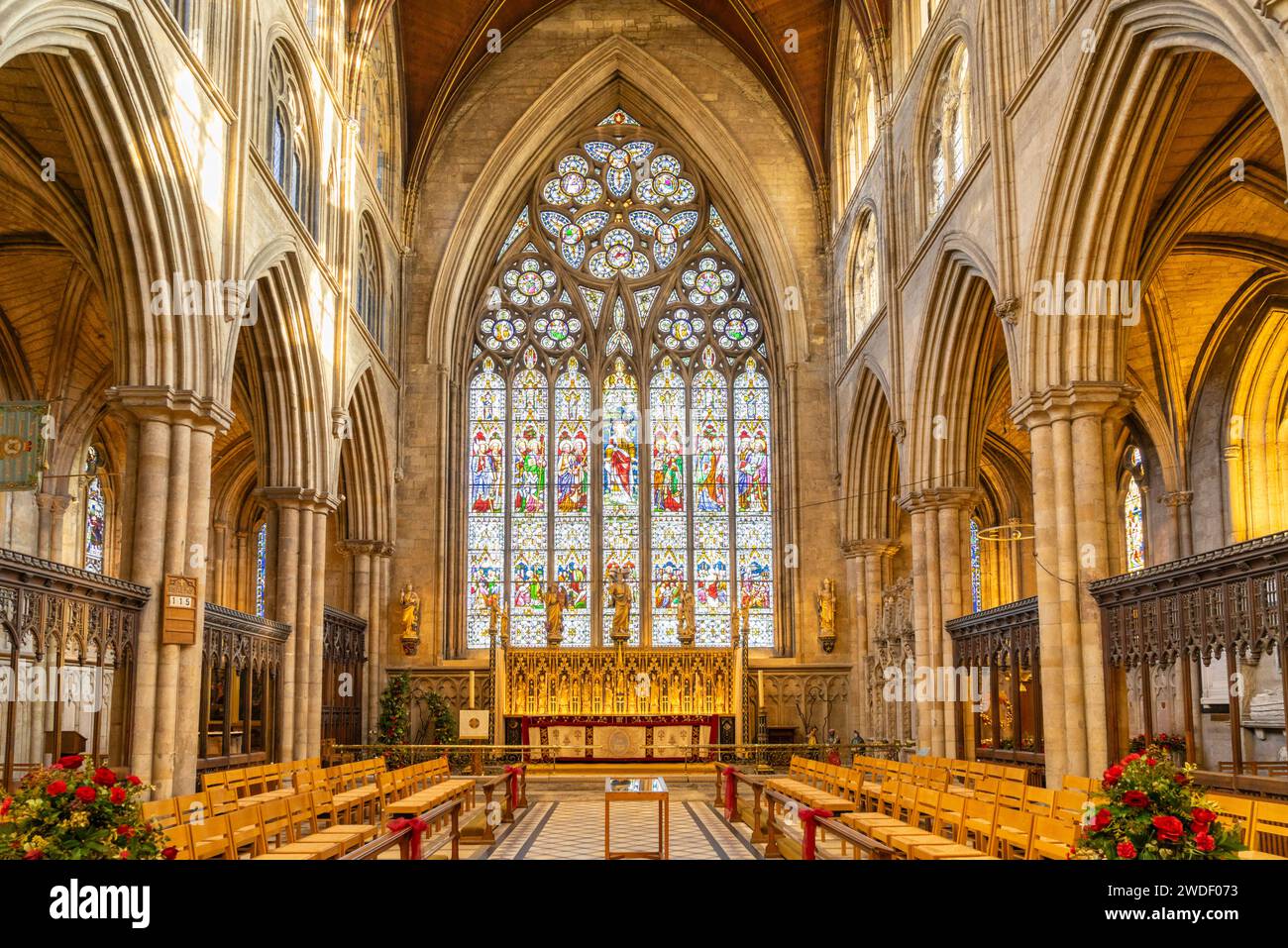 Intérieur de la cathédrale de Ripon le chœur de la cathédrale de Ripon Ripon North Yorkshire Angleterre UK GB Europe Banque D'Images