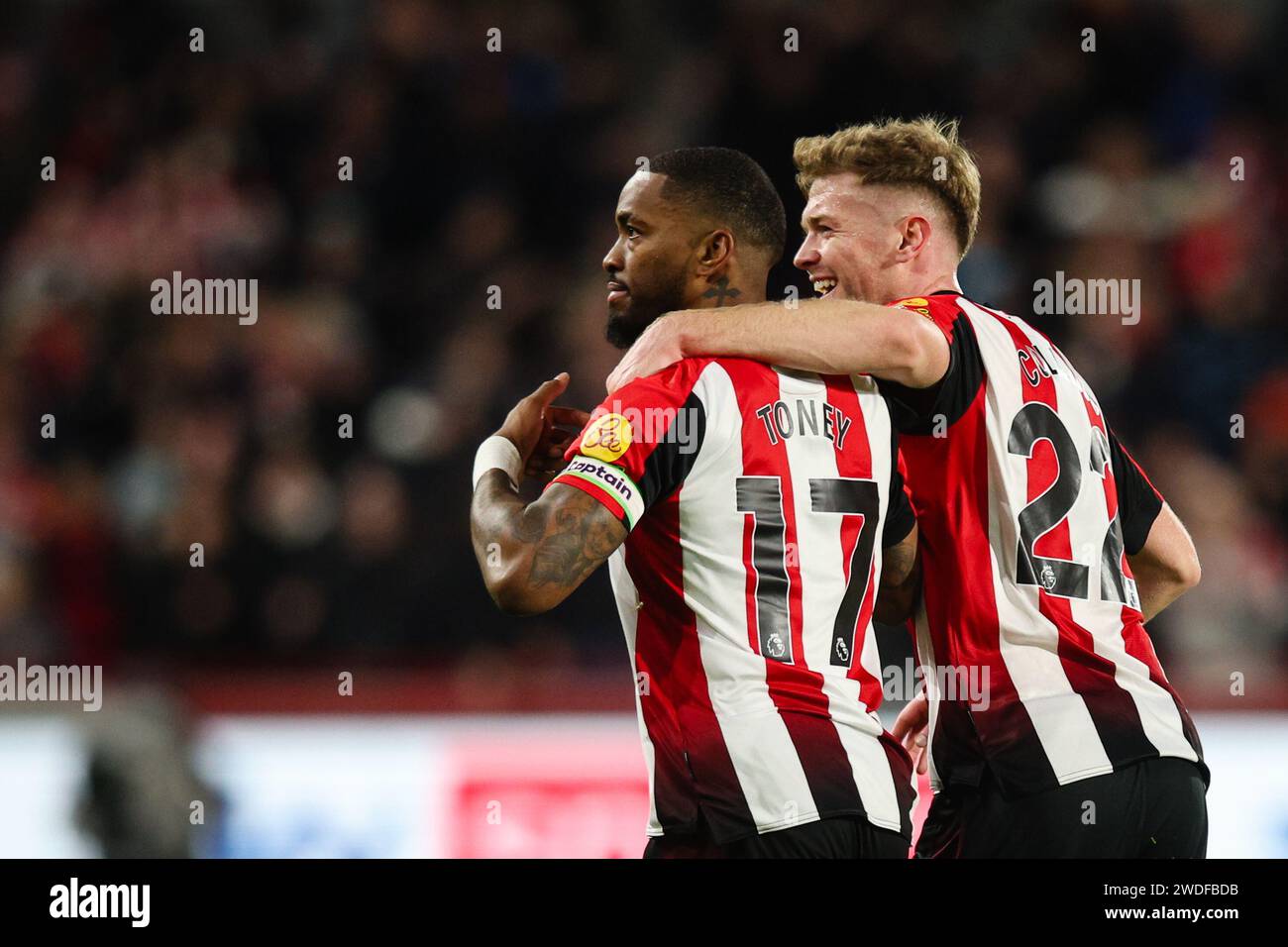 LONDRES, Royaume-Uni - 20 janvier 2024 : Ivan Toney de Brentford célèbre avoir marqué le premier but de son équipe lors du match de Premier League entre Brentford FC et Nottingham Forest FC au Gtech Community Stadium (crédit : Craig Mercer / Alamy Live News) Banque D'Images
