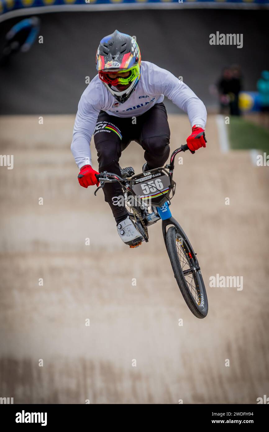 Patrick Bren COO ) Philippines) moins de 23 ans, aux Championnats du monde UCI BMX Racing 2023, Glasgow Banque D'Images
