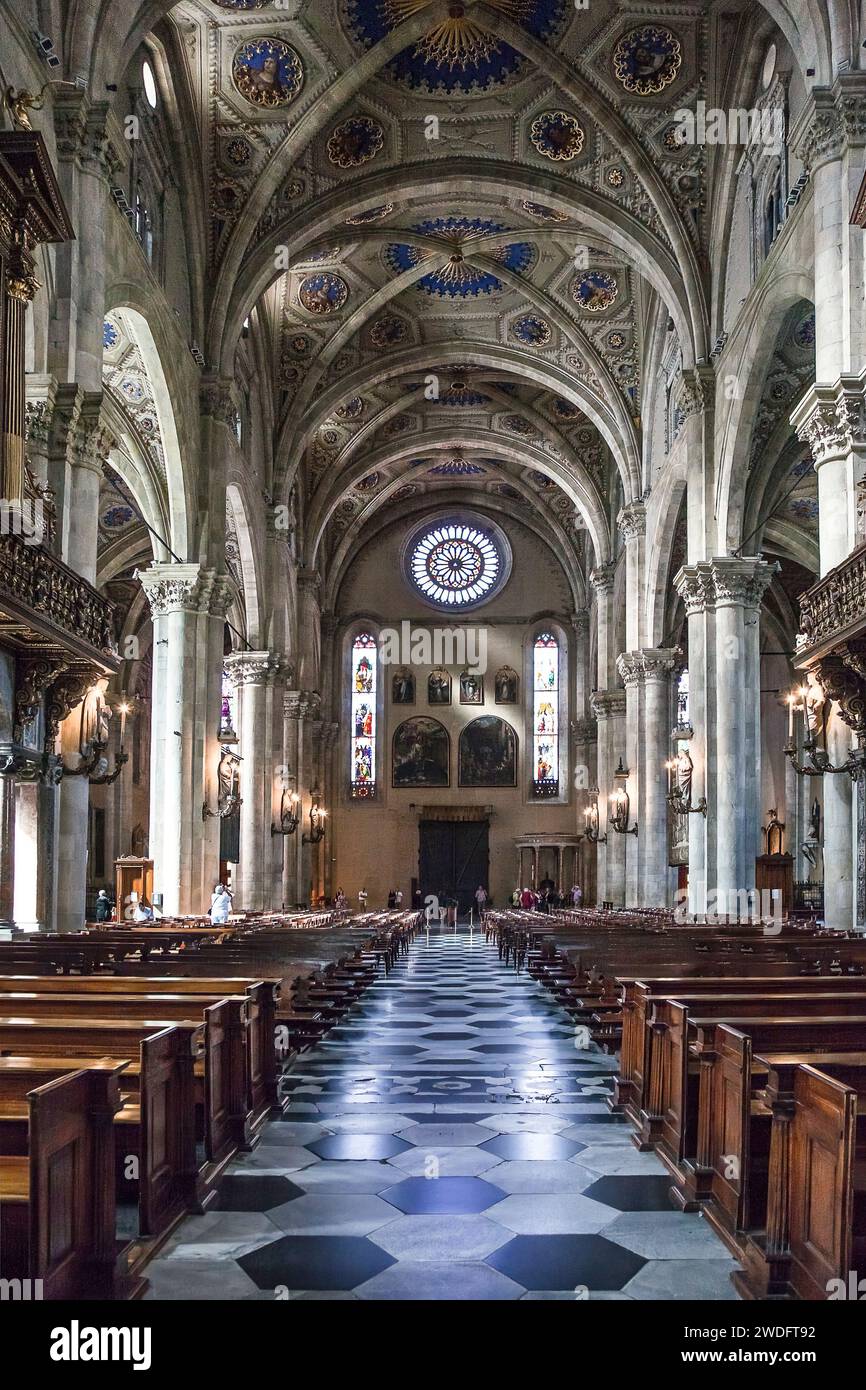 Italie, Lombardie Côme, la cathédrale ( le Duomo ) de Santa Maria Assunta intérieur Banque D'Images