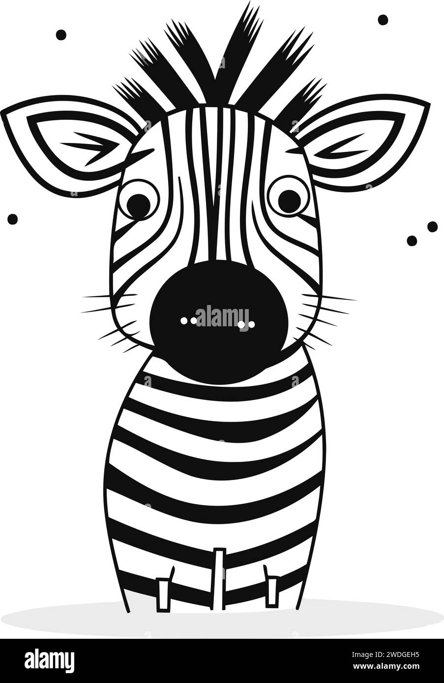 Icône Zebra. Animal mignon personnage de dessin animé. Illustration vectorielle. Conception plate Illustration de Vecteur