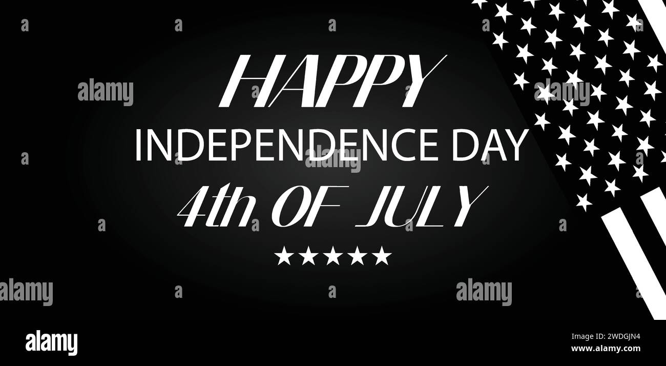 Joyeux jour de l'indépendance 4 juillet USA Text Design Illustration de Vecteur