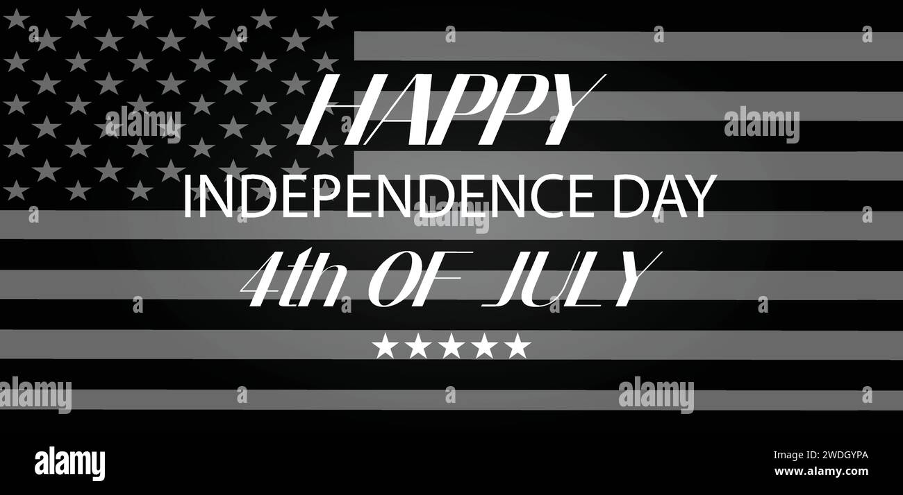 Joyeux jour de l'indépendance 4 juillet USA Text Design Illustration de Vecteur