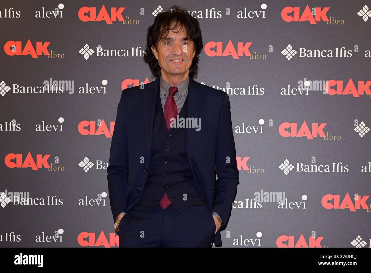 Rome, Italie. 20 janvier 2024. Giulio base assiste au tapis rouge Ciak d'Oro 2023 à la Galleria del Cardinale Colonna. (Photo Mario Cartelli/SOPA Images/Sipa USA) crédit : SIPA USA/Alamy Live News Banque D'Images