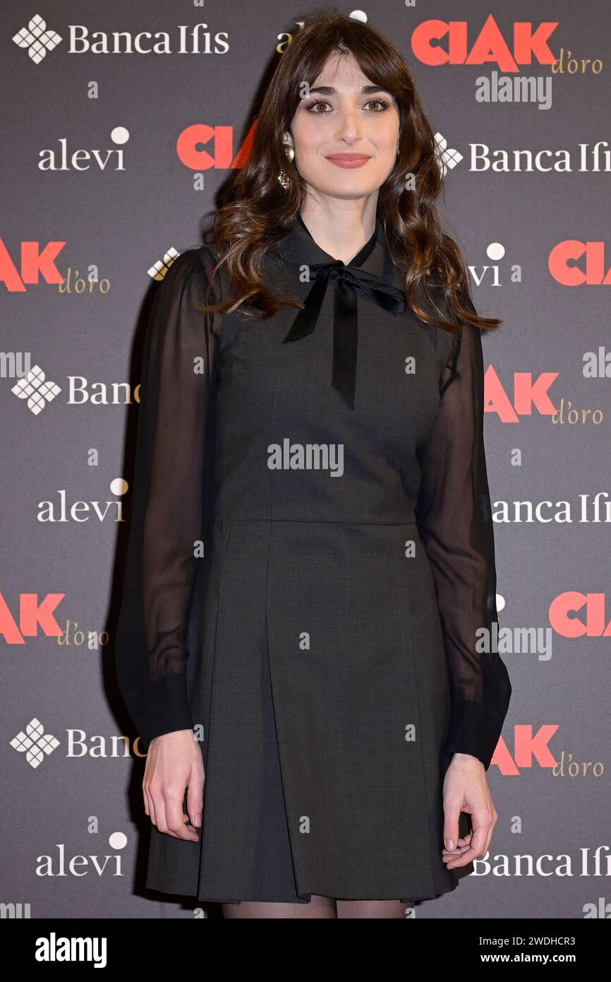 Rome, Italie. 20 janvier 2024. Pilar Fogliati assiste au tapis rouge Ciak d'Oro 2023 à la Galleria del Cardinale Colonna. (Photo Mario Cartelli/SOPA Images/Sipa USA) crédit : SIPA USA/Alamy Live News Banque D'Images