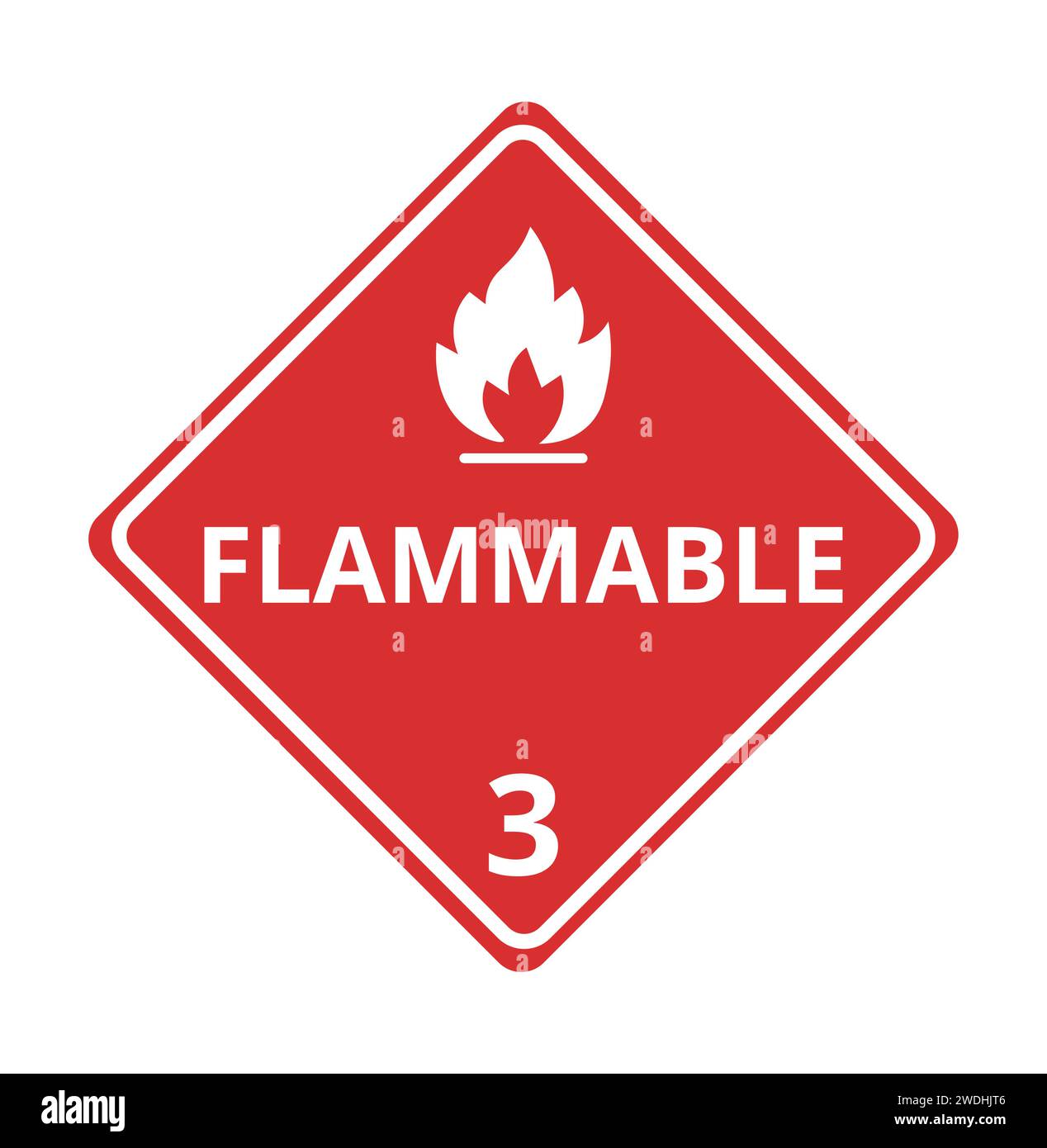 Symbole de danger inflammable isolé 3 Illustration de Vecteur