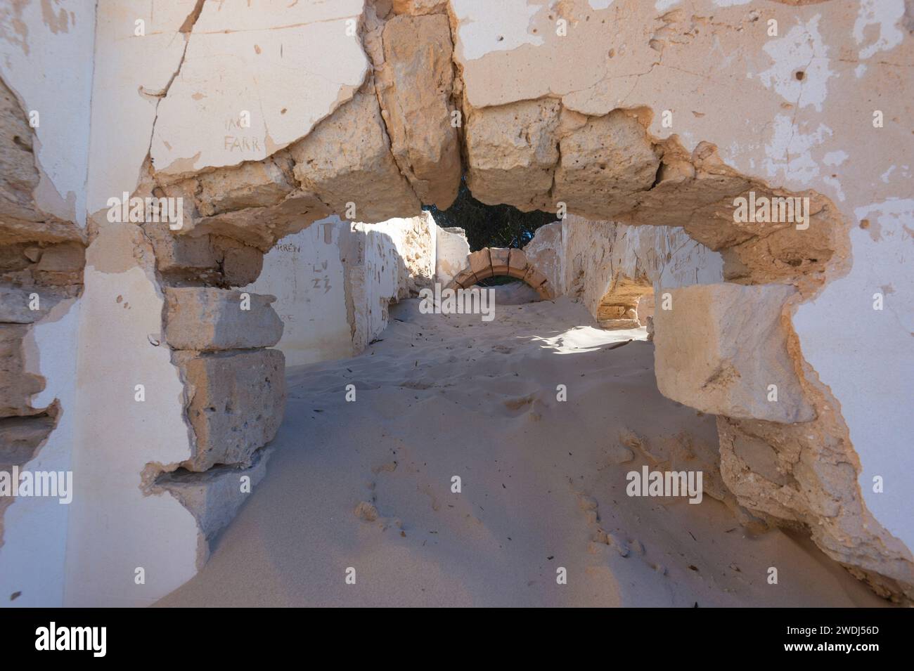 Ruines de l'ancienne station télégraphique historique construite en 1877, Eucla, plaine de Nullarbor, Australie occidentale, WA, Australie ruines de l'ancien télégrap historique Banque D'Images