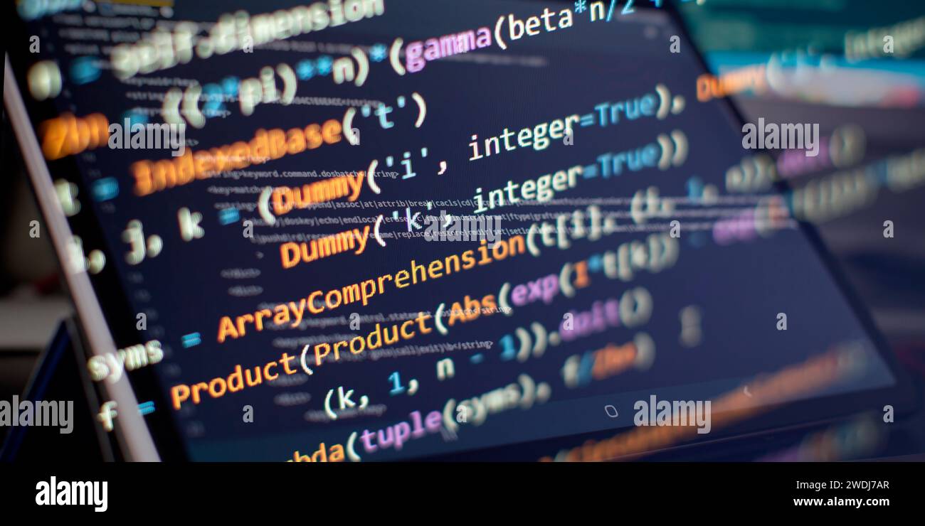 Fond de code de programmation . Code de programmation du développeur de logiciels. Code de programmation du site Web. Banque D'Images