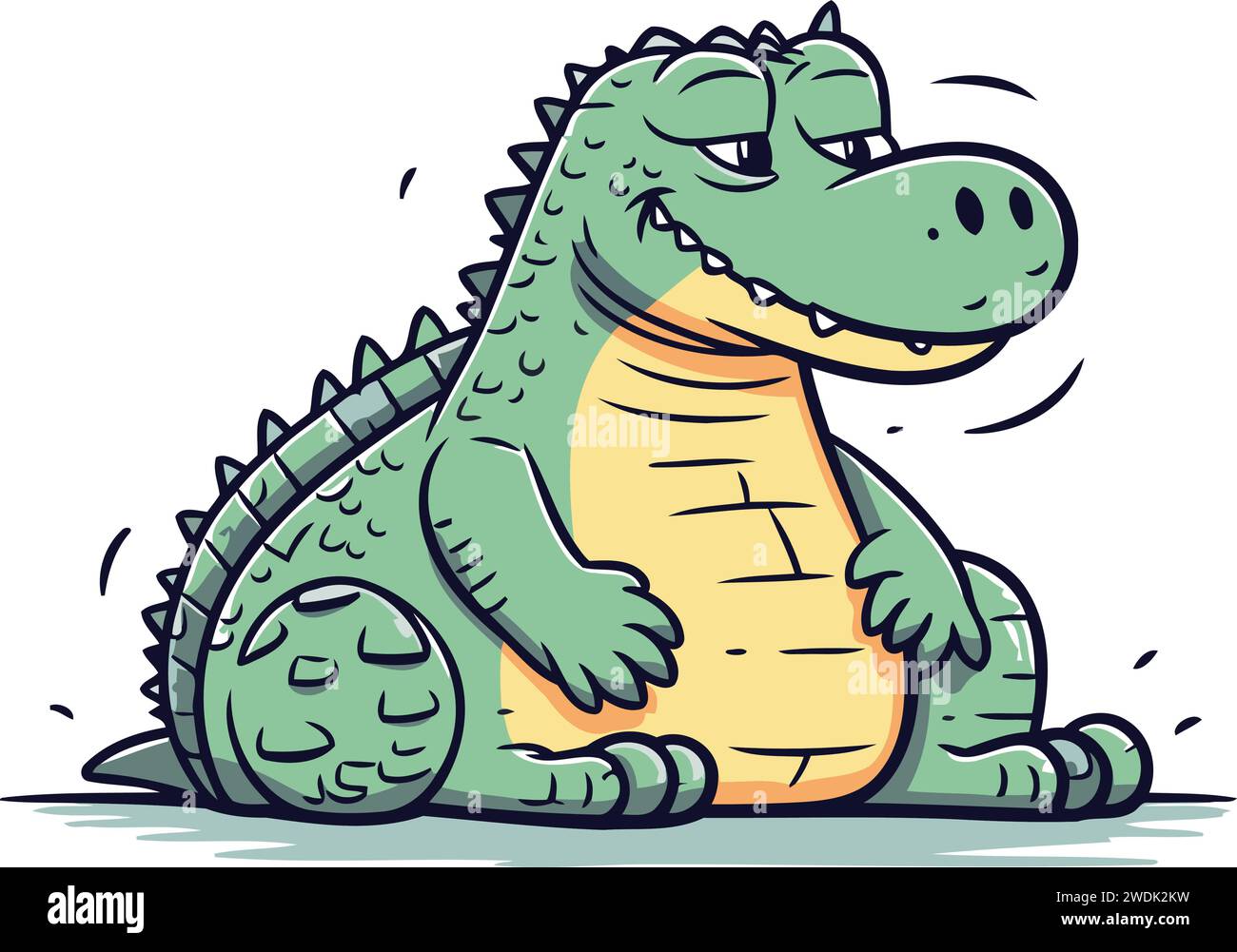 Crocodile. Illustration vectorielle. Mignon crocodile de dessin animé. Illustration de Vecteur