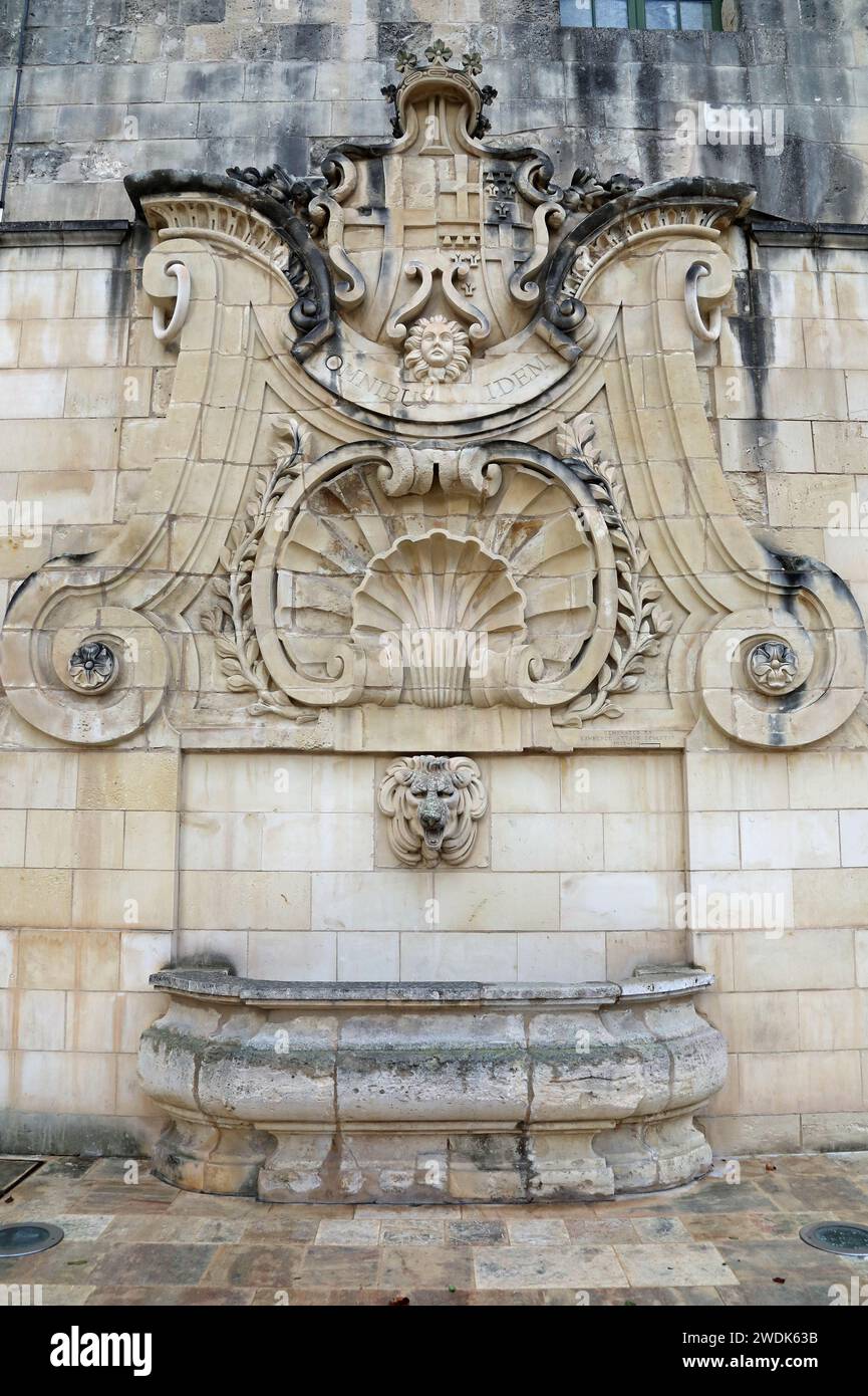 Fontaine de Wignacourt à la Valette Banque D'Images