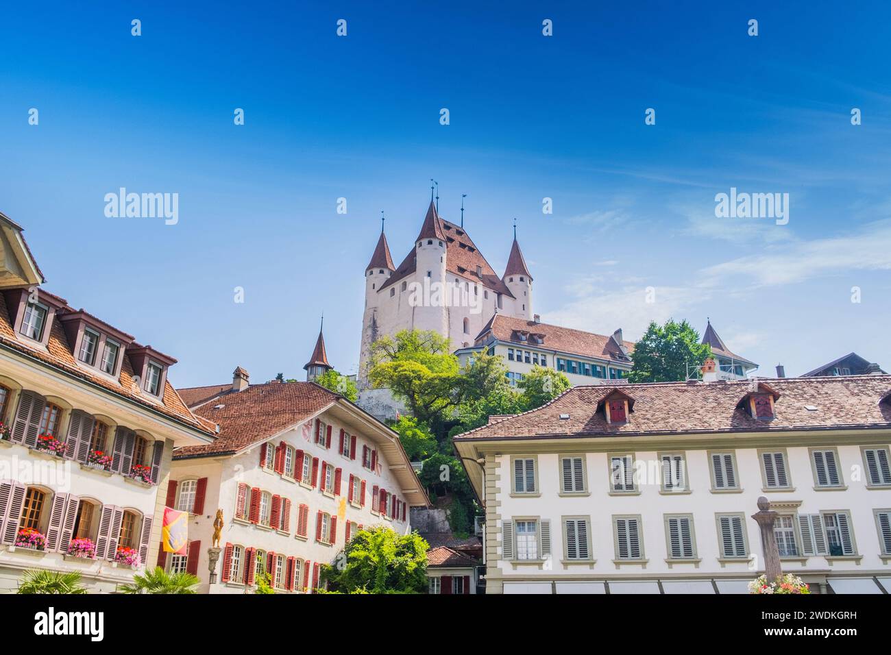 Château de Thun dans la ville de Thun, Suisse, paysage urbain historique étonnant Banque D'Images
