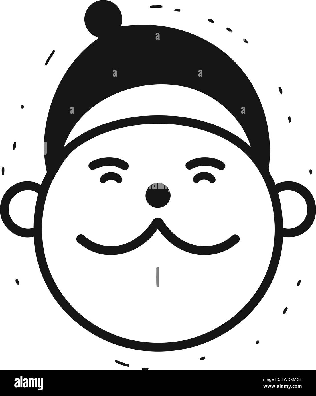 mignon grand-père avatar personnage icône illustration vectorielle design noir et blanc Illustration de Vecteur