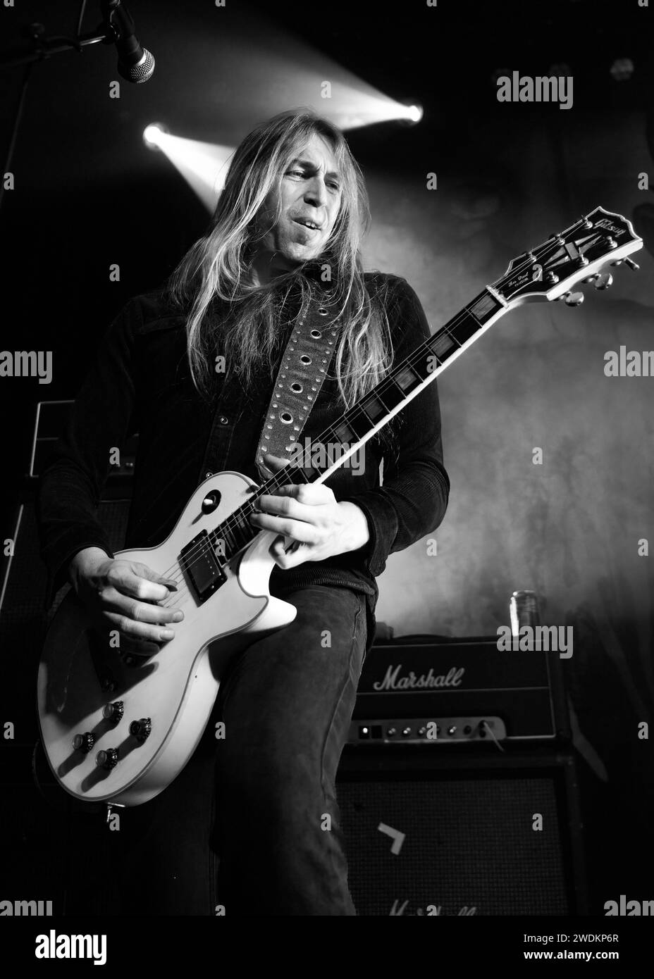 Nottingham, Royaume-Uni. 19 janvier 2024, événement : les salles de secours. “Wayward Sons” avec le soutien de “Heavy Souls” et “Muddibrooke”. Photo : le guitariste principal de Wayward Sons (Sam Wood). Crédit : Mark Dunn Photography / Alamy Live News. Banque D'Images