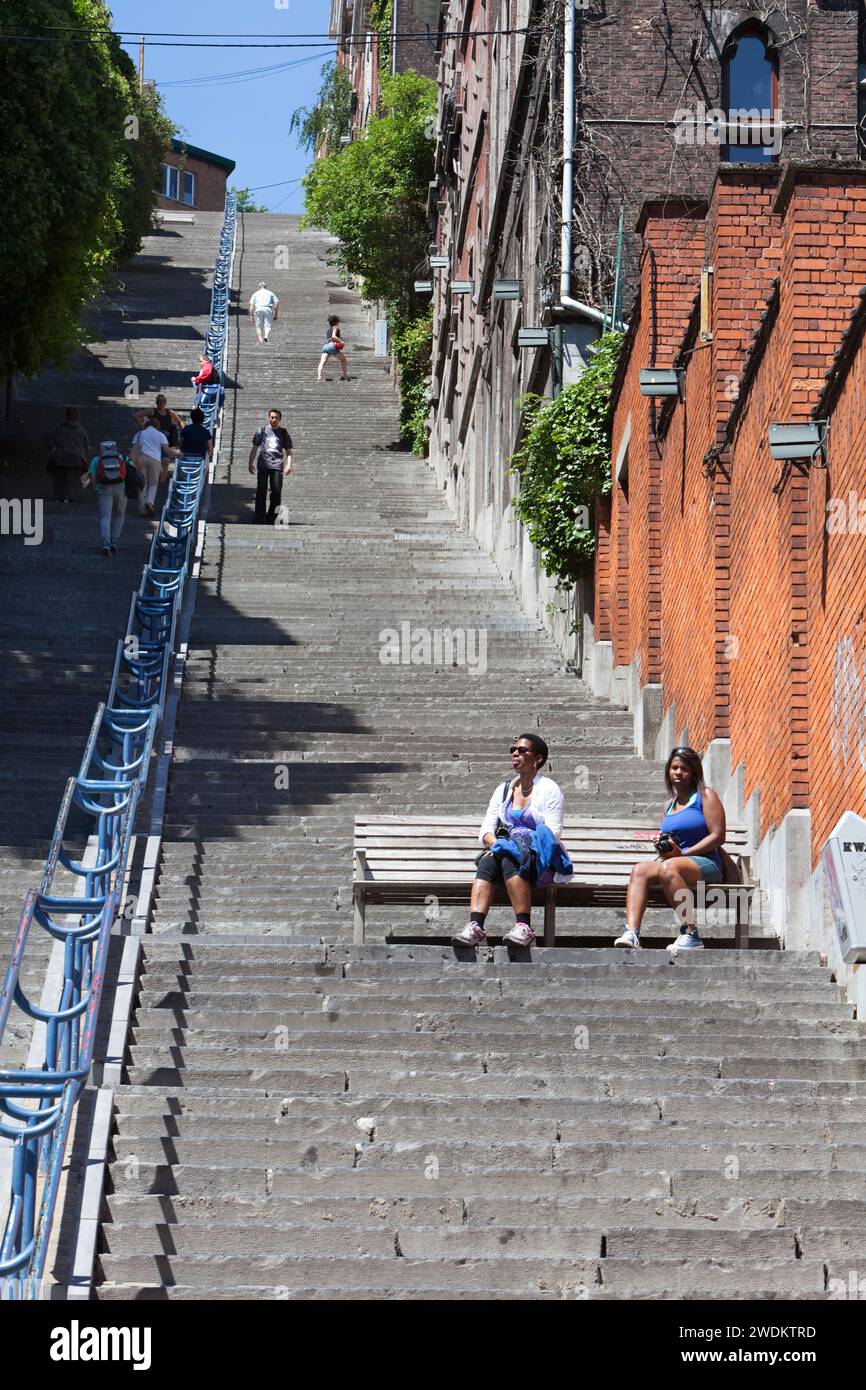 Escalier 'montagne de Bueren', montagne paysanne, Liège, Belgique, Europe Banque D'Images