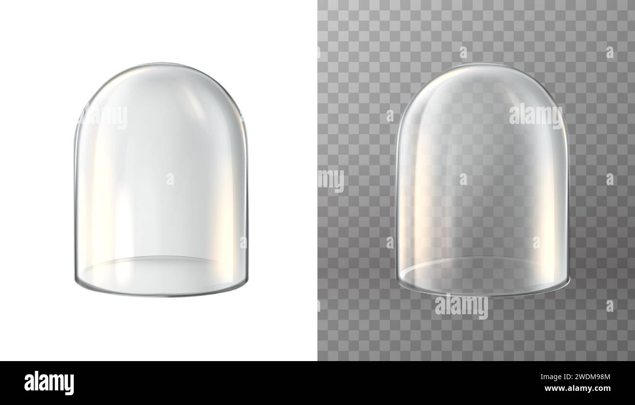 Dôme en verre. icône vectorielle réaliste. Couvercle de protection transparent. Boule à neige ou verrerie de cuisine. Illustration de Vecteur