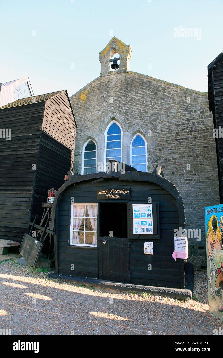 Half Sovereign Cottage, Hastings Heritage Museum Quarter, Rock-a-Nore, East Sussex, Royaume-Uni Banque D'Images