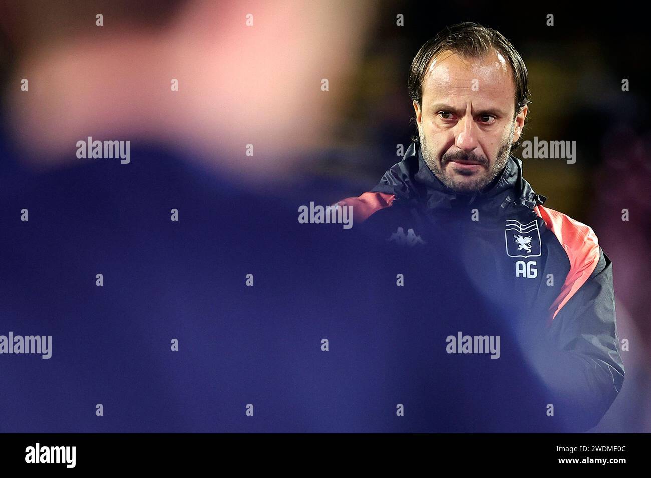 Salerne, Italie. 21 janvier 2024. Alberto Gilardino entraîneur-chef du CFC de Gênes avant le match de football Serie A entre l'US Salernitana et le CFC de Gênes au stade Arechi de Salerne (Italie), le 21 janvier 2024. Crédit : Insidefoto di andrea staccioli/Alamy Live News Banque D'Images