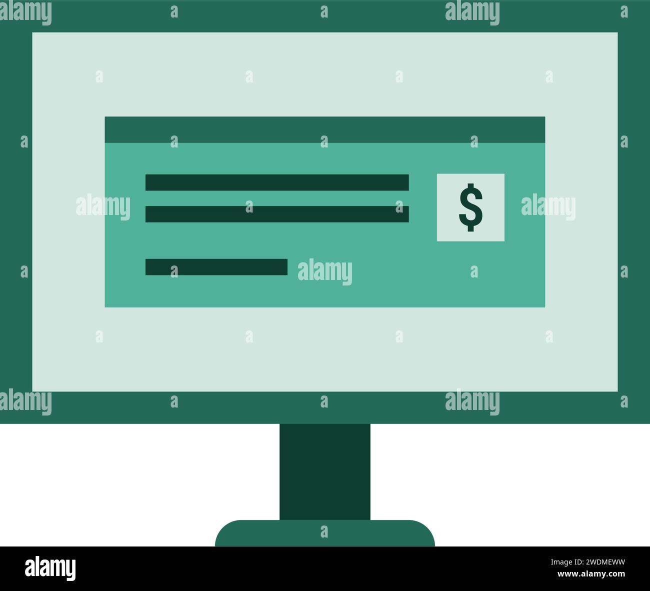 E-check paiements électroniques et bancaires, icône isolée Illustration de Vecteur
