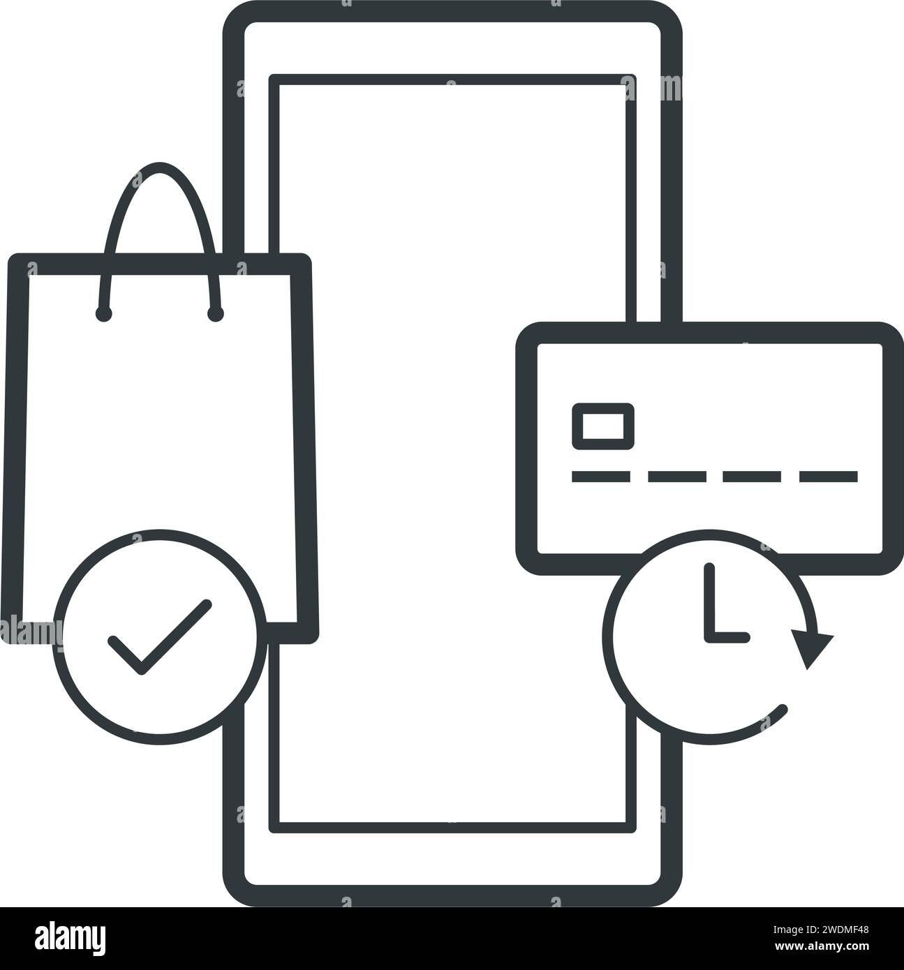 Acheter maintenant payer plus tard icône isolée, les paiements et le concept d'achat Illustration de Vecteur