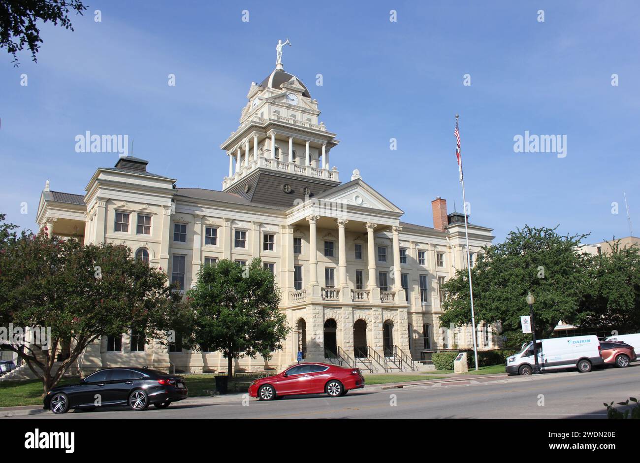 Belton, TX - 7 juin 2023 : palais de justice historique du comté de Bell situé dans le centre-ville de Belton, Texas Banque D'Images