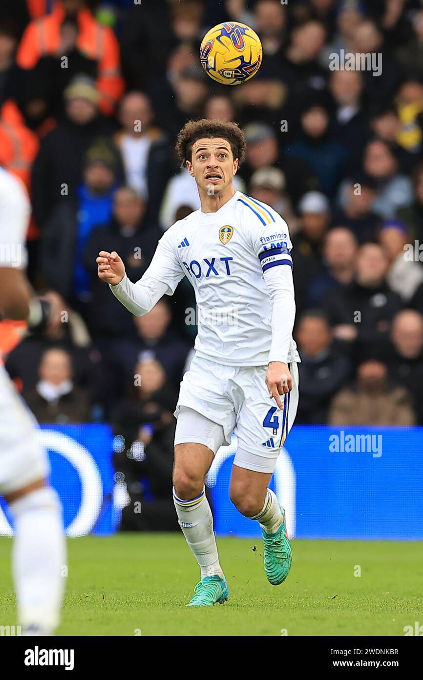 Leeds, Royaume-Uni. 21 janvier 2024. Ethan Ampadu de Leeds United lors du Leeds United FC contre Preston North End FC SKY BET EFL Championship Match à Elland Road, Leeds, Angleterre, Royaume-Uni le 21 janvier 2024 Credit : Every second Media/Alamy Live News Banque D'Images