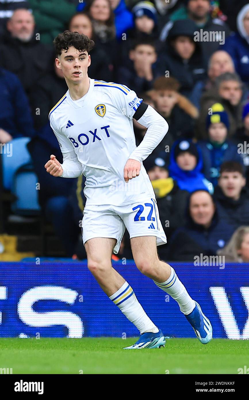 Leeds, Royaume-Uni. 21 janvier 2024. Archie Gray de Leeds Unitependant le Leeds United FC contre Preston North End FC SKY BET EFL Championship Match à Elland Road, Leeds, Angleterre, Royaume-Uni le 21 janvier 2024 Credit : Every second Media/Alamy Live News Banque D'Images