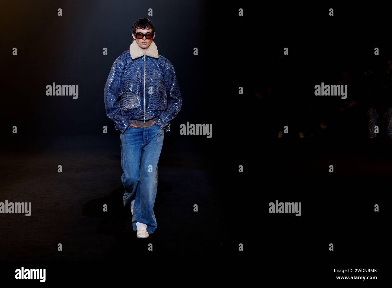 Paris, France. 21 janvier 2024. RHUDE automne/hiver 2024-2025 Runway pendant la Fashion week de Paris mode homme le 2024 janvier - Paris ; France 21/01/2024 crédit : dpa/Alamy Live News Banque D'Images