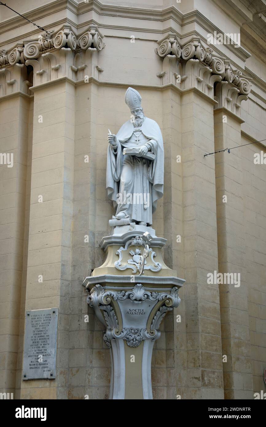 Église Saint Augustine à Old Bakery Street à la Valette Banque D'Images