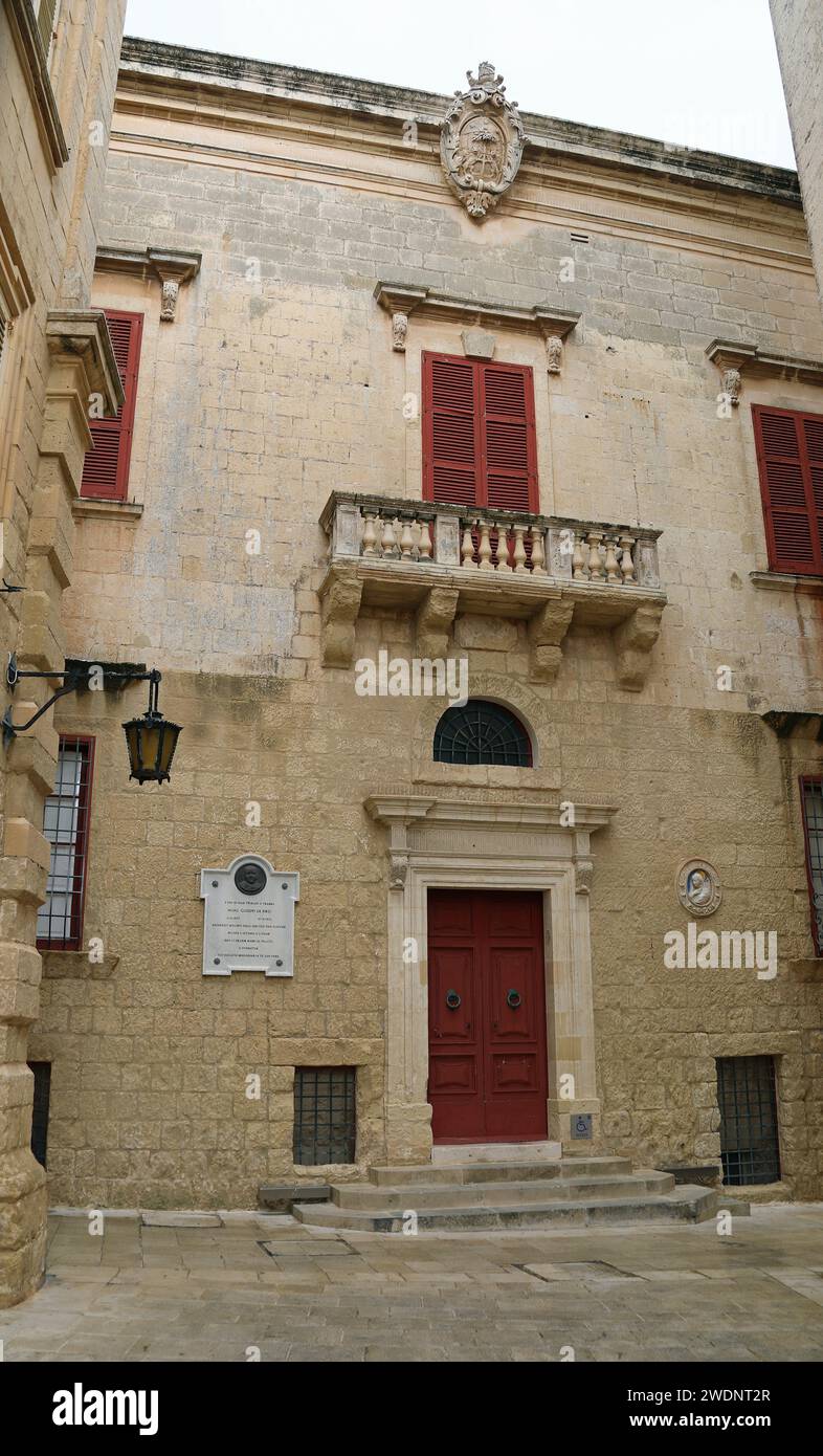 Palazzo de Piro à Mdina à Malte Banque D'Images