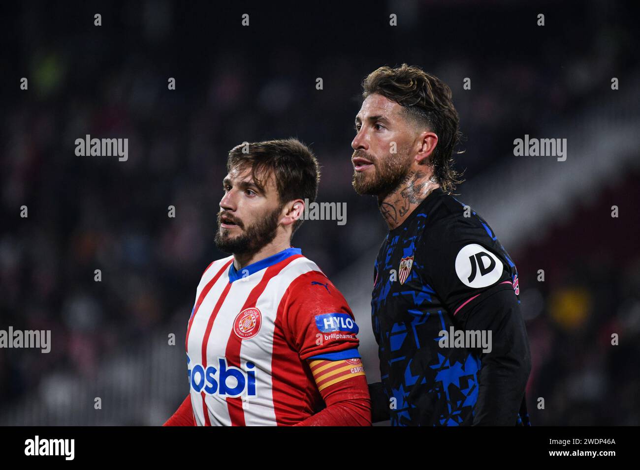 Girona, Espagne. 21 janvier 2024. GIRONA, ESPAGNE - 21 JANVIER : match entre Girona FC et Séville dans le cadre de la Liga 2023/2024 au stade Montilivi le 21 janvier 2024 à Gérone, Espagne. (Photo Sara Aribó/PxImages) crédit : PX Images/Alamy Live News Banque D'Images