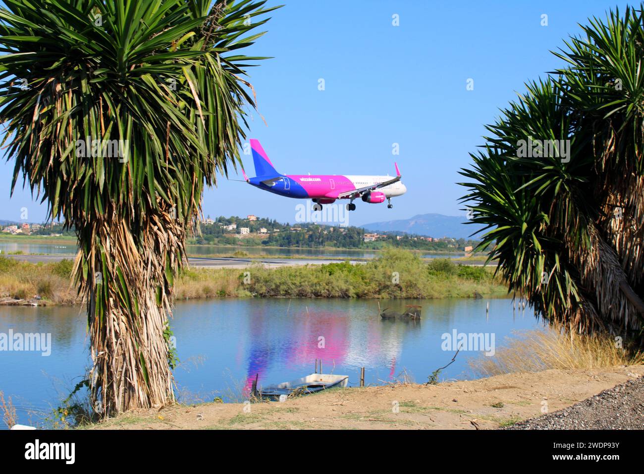 Wizz Air Airbus A321-231, HA-LXZ Ioannis Kapodistris Airport, Corfou, Grèce Banque D'Images