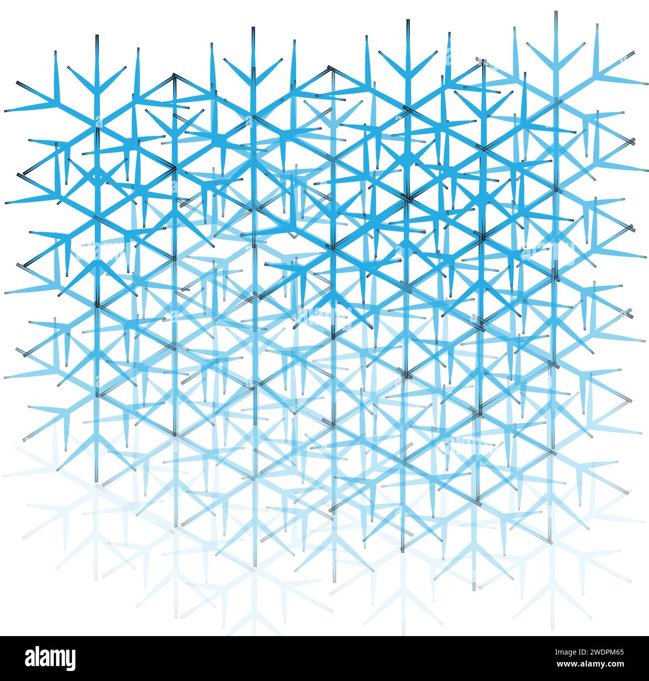 Un art numérique d'une saison hivernale ou de flocons de neige. Banque D'Images