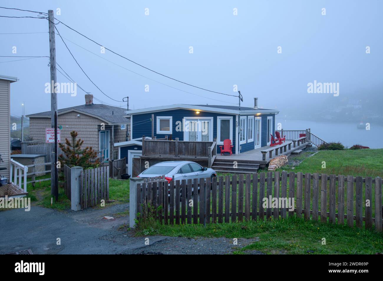 Canada, Maritimes, Terre-Neuve, St.John's, maison de l'autre côté du port Banque D'Images