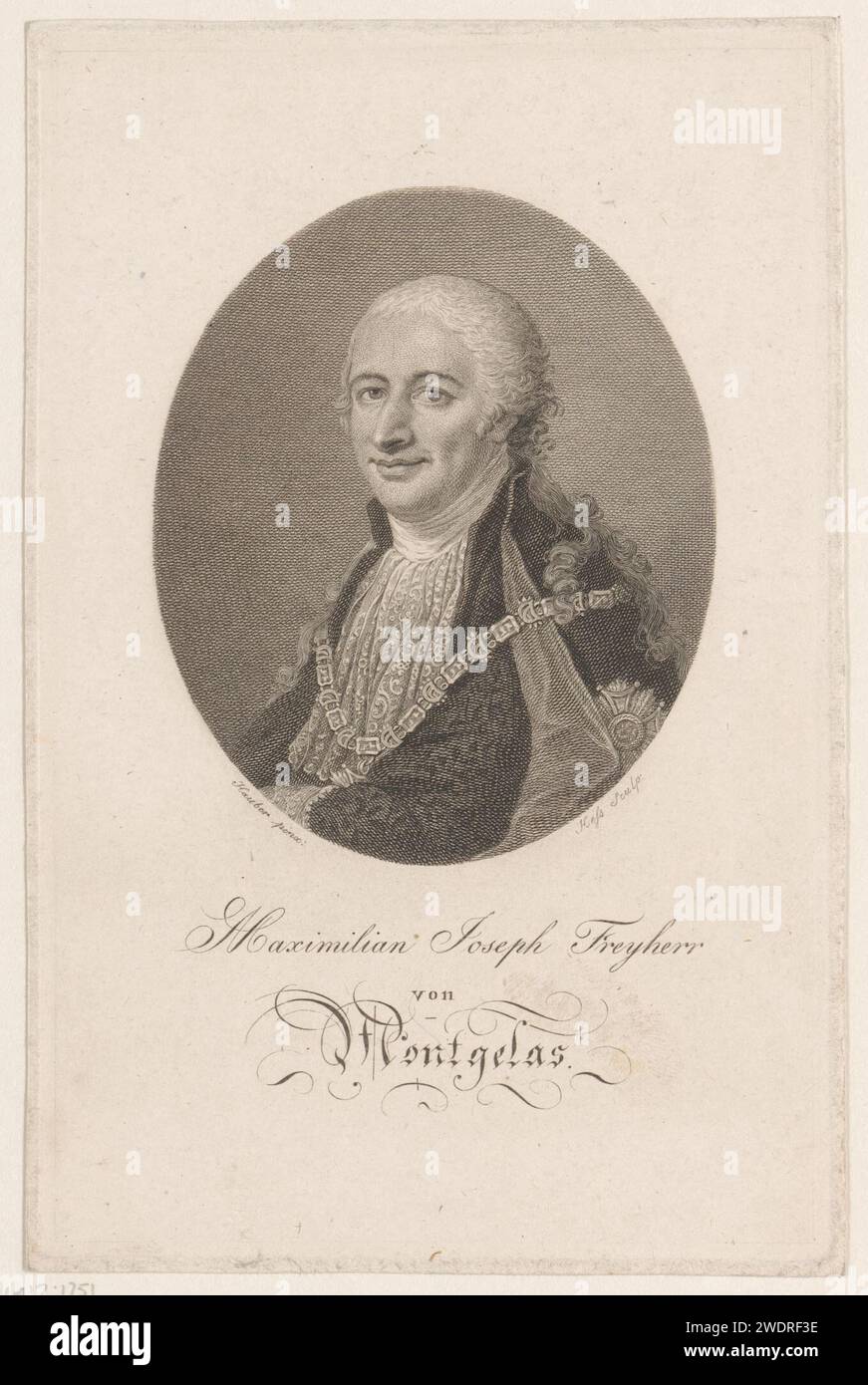 PortraT van Maximilian von Montgelas, Carl Ernst Christoph Hess, d'après Joseph Hauber, 1765 - 1828 gravure sur papier de personnages historiques Banque D'Images