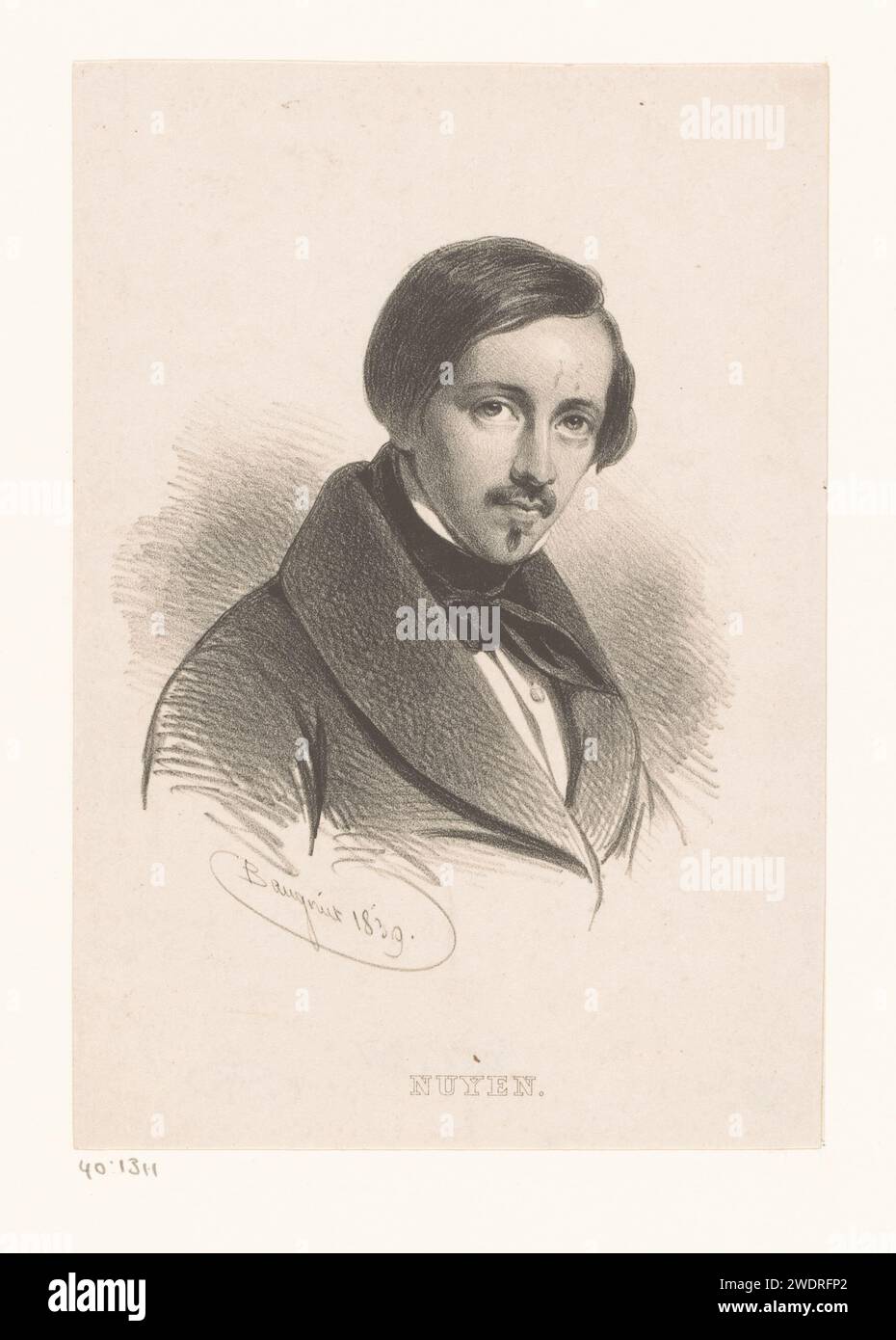 Portrait de Wijnand Nuijen, Charles Baugniet, 1839 personnes historiques sur papier imprimé. homme adulte. moustache Banque D'Images