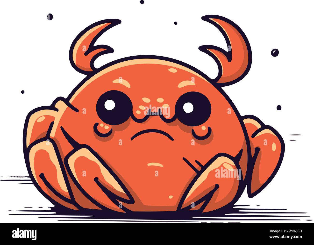 Personnage de crabe. Illustration vectorielle. Isolé sur fond blanc. Illustration de Vecteur